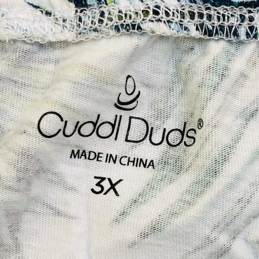 Cuddl Duds Womens 3X Black Tropical Print Pull On Loungewear Shorts Palms - Picture 4 of 6